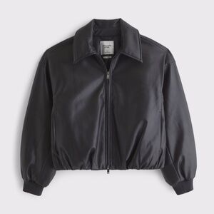 Abercrombie Vegan Leather Bubble Hem Coat